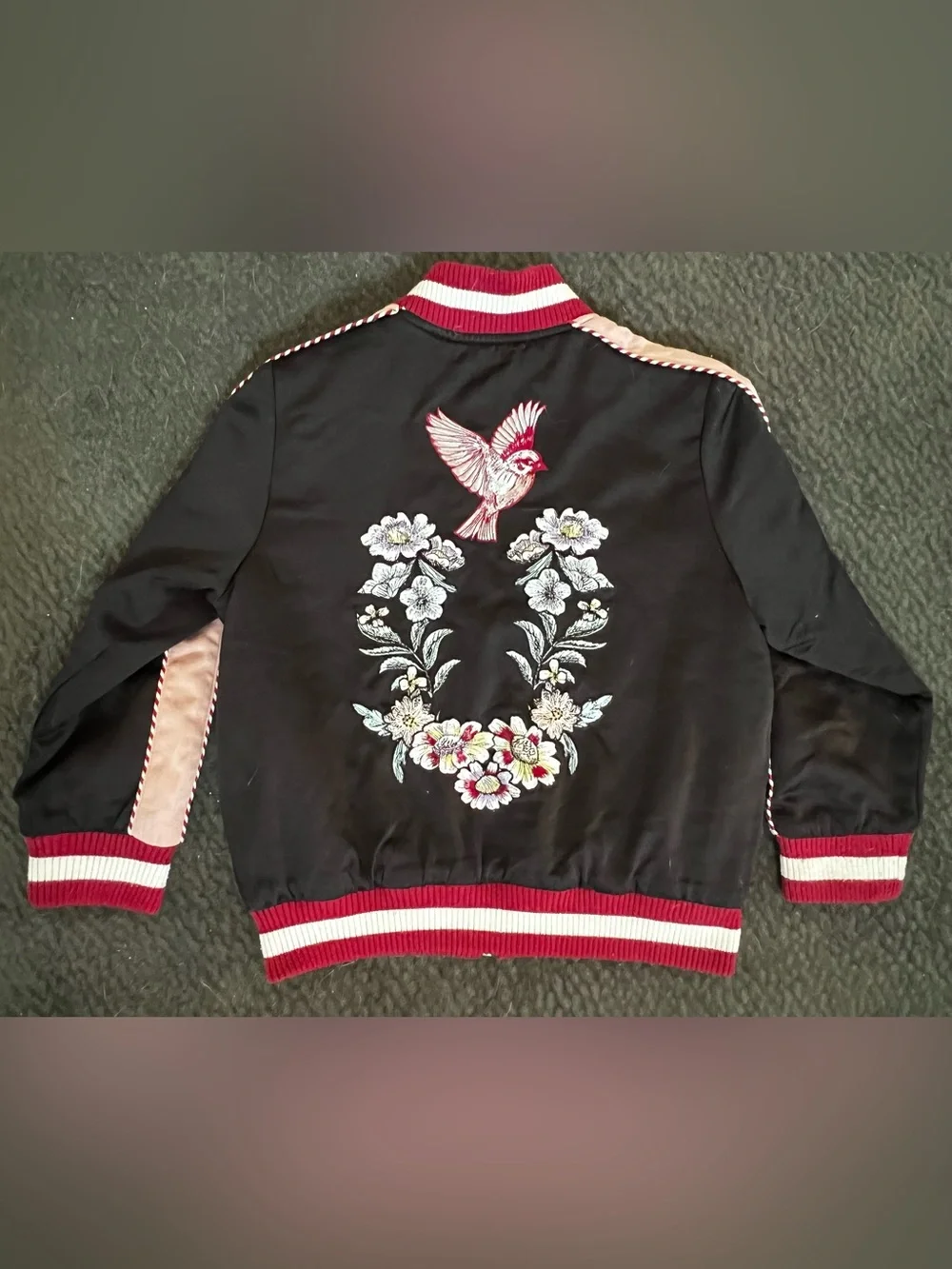 Stella McCartney Girls Black and Pink 'Willow' Bomber Jacket